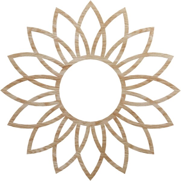 Ekena Millwork Daisy Wood Fretwork Pierced Ceiling Medallion, Red Oak, 38"OD x 12 1/2"ID x 1/4"T CMWP38X38X0250DARO - main